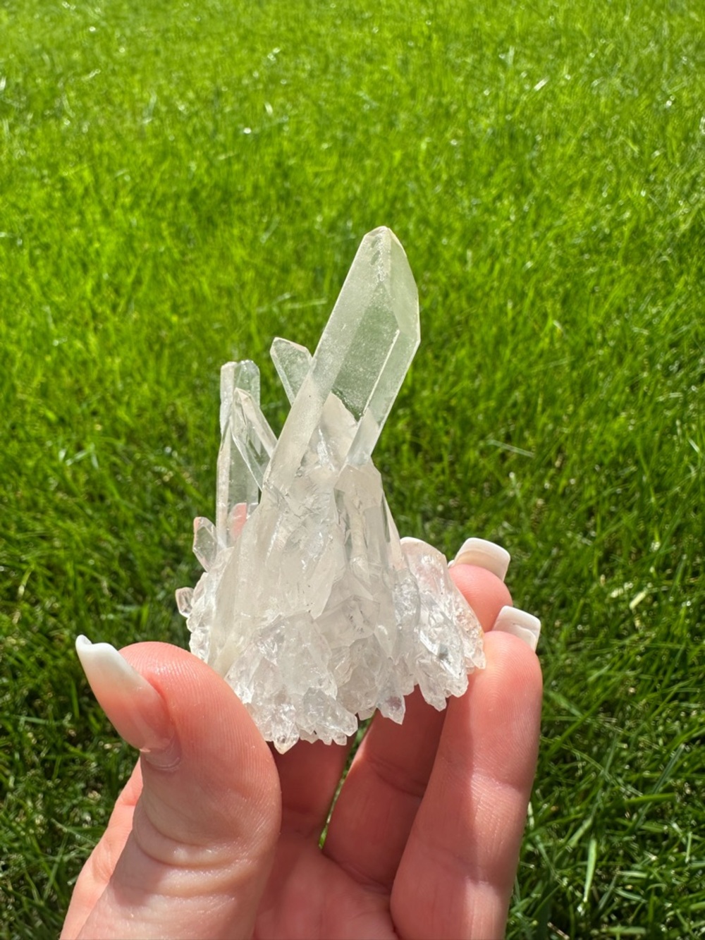 Clear Quartz Crystal Cluster - Translucent White From Madagascar